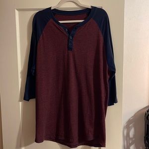 3/4 sleev XL Birch Black baseball Tee